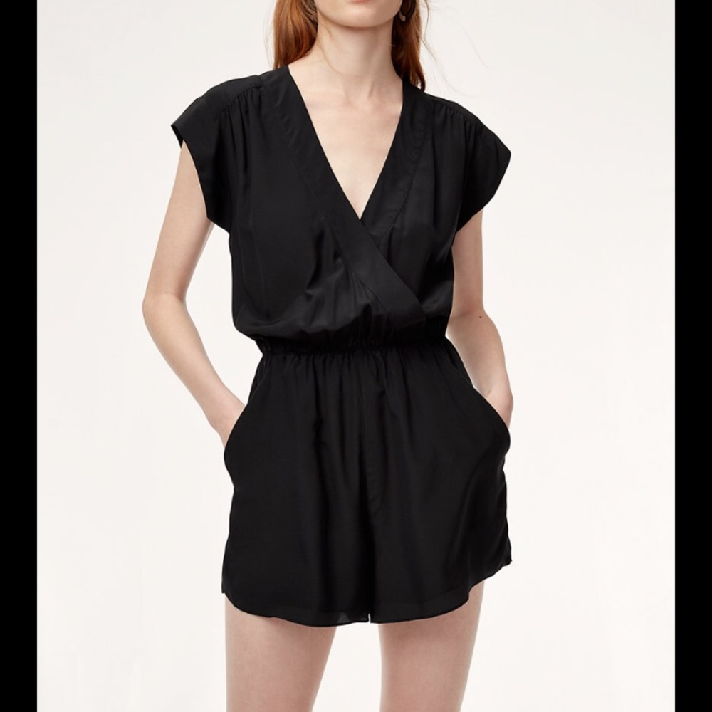 Aritzia Babaton Corbett silk romper